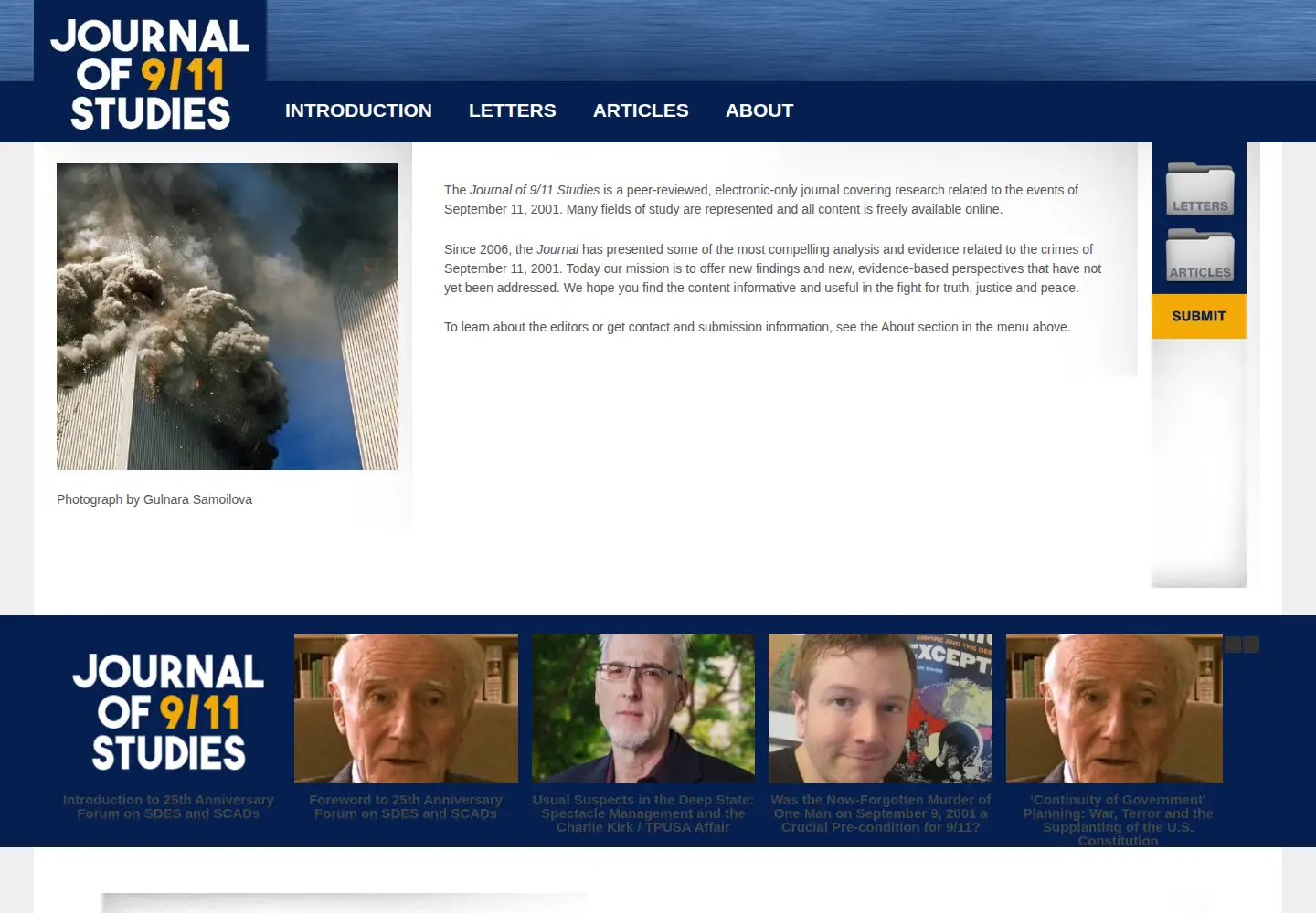 Screenshot of journalof911studies.com