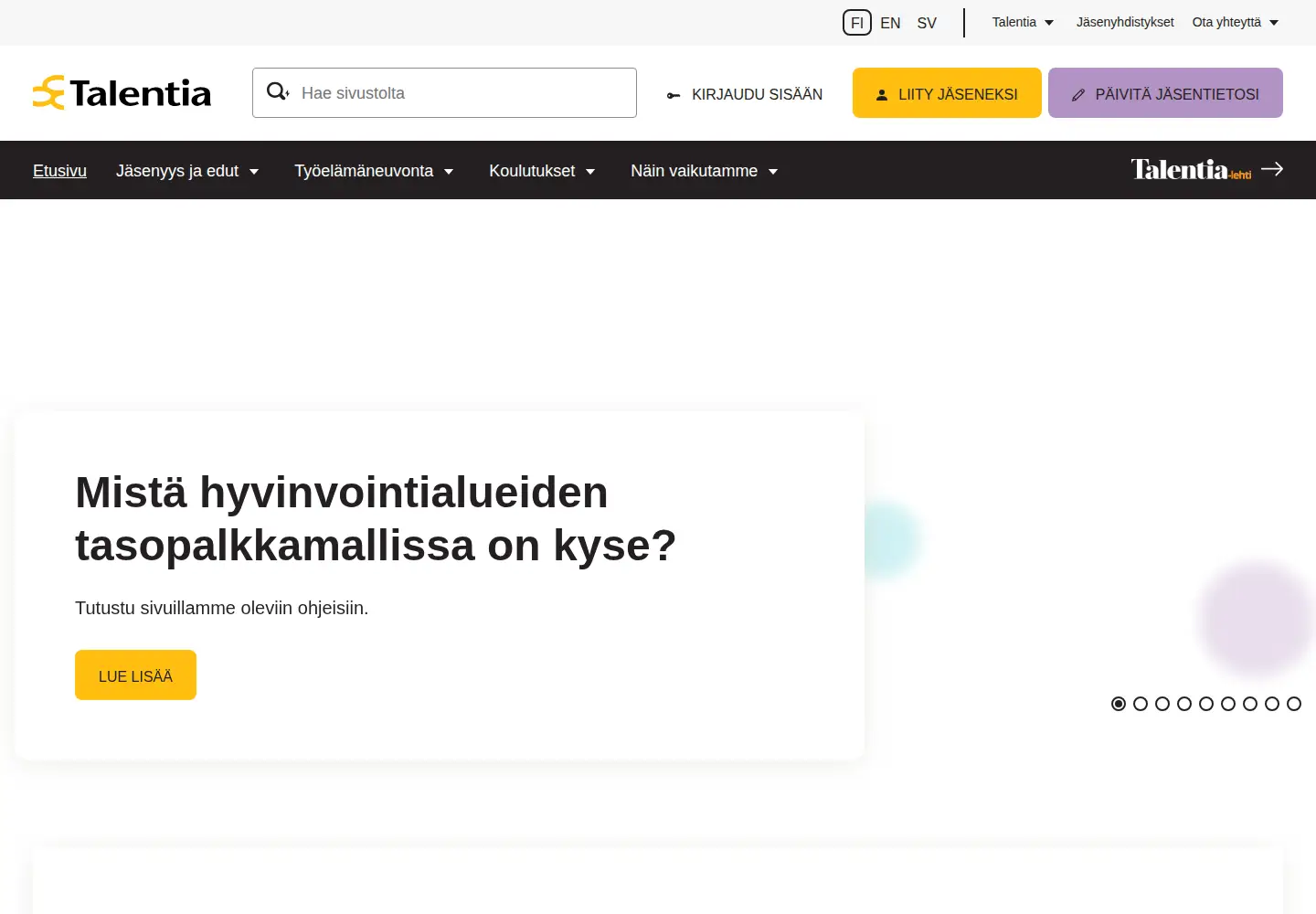 Screenshot of talentia.fi