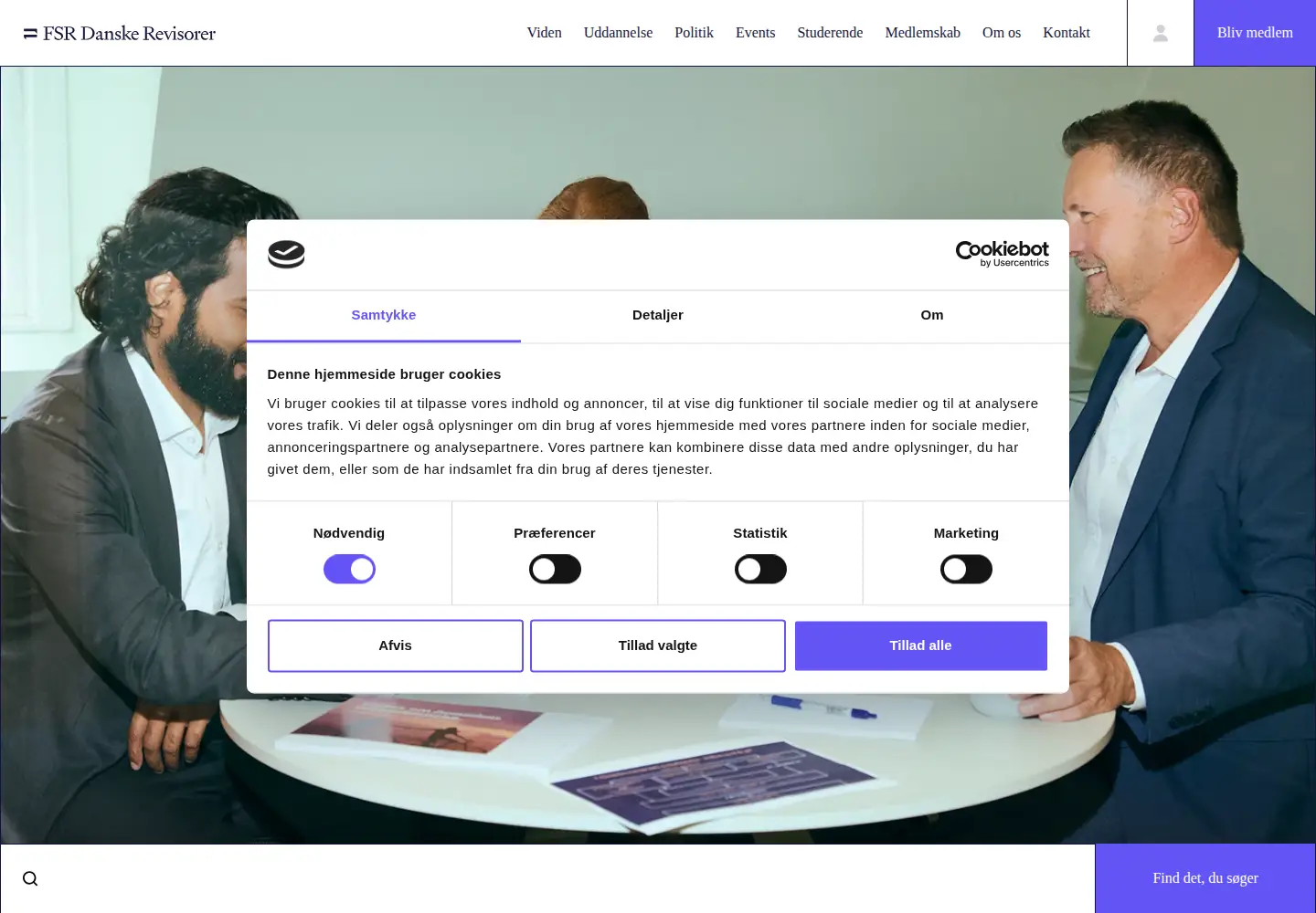 Screenshot of fsr.dk