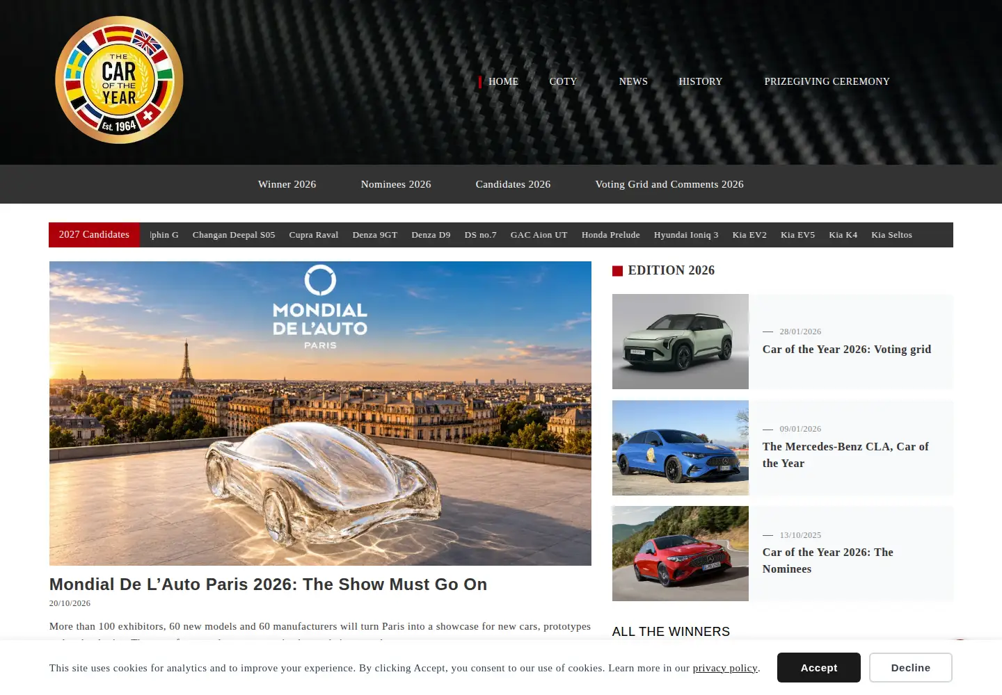 Screenshot of caroftheyear.org