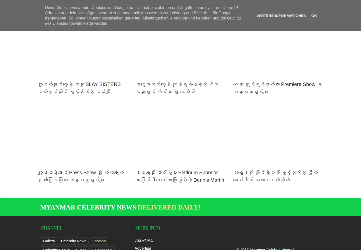 Screenshot of myanmarcelebrity.com