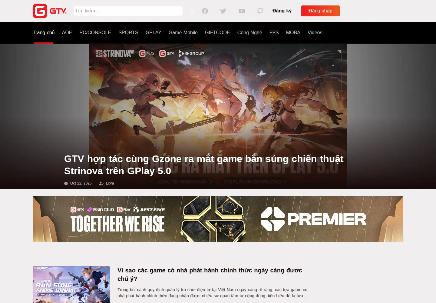 Screenshot of gametv.vn