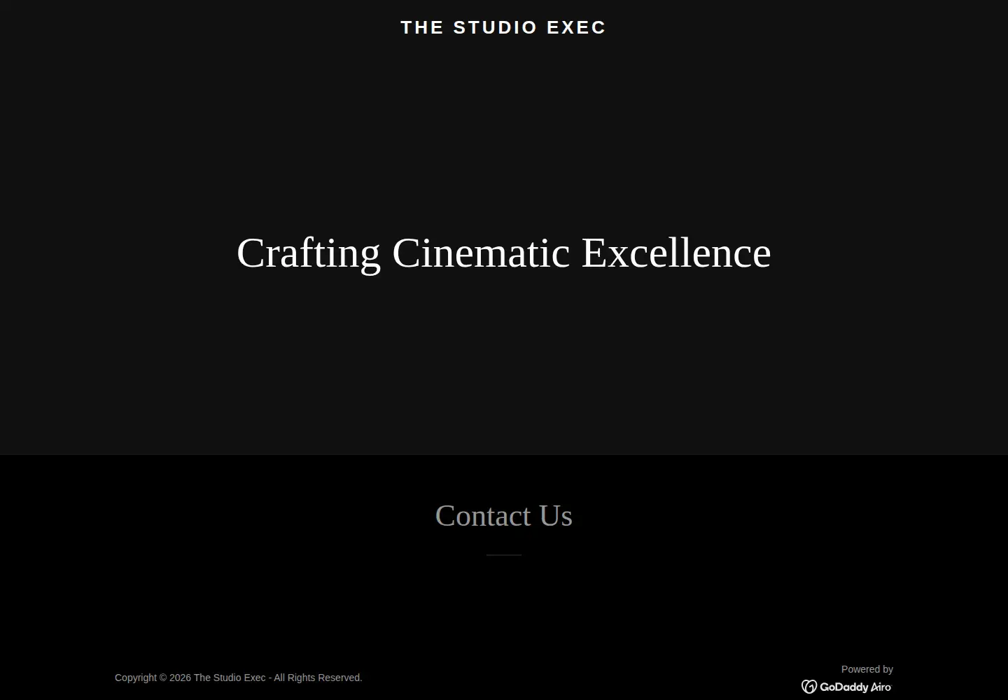 Captured homepage of thestudioexec.com in the current scan