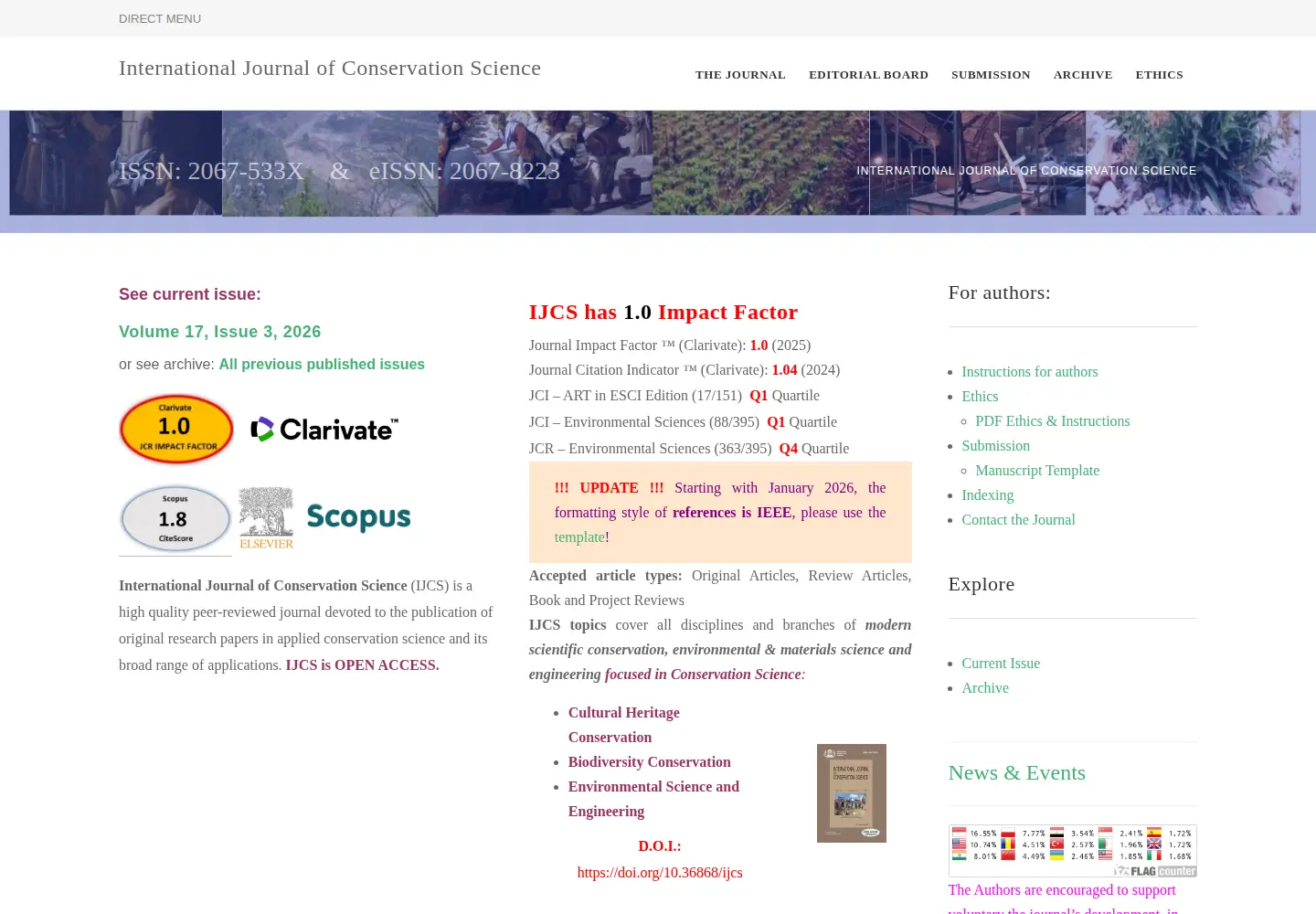 Screenshot of ijcs.ro