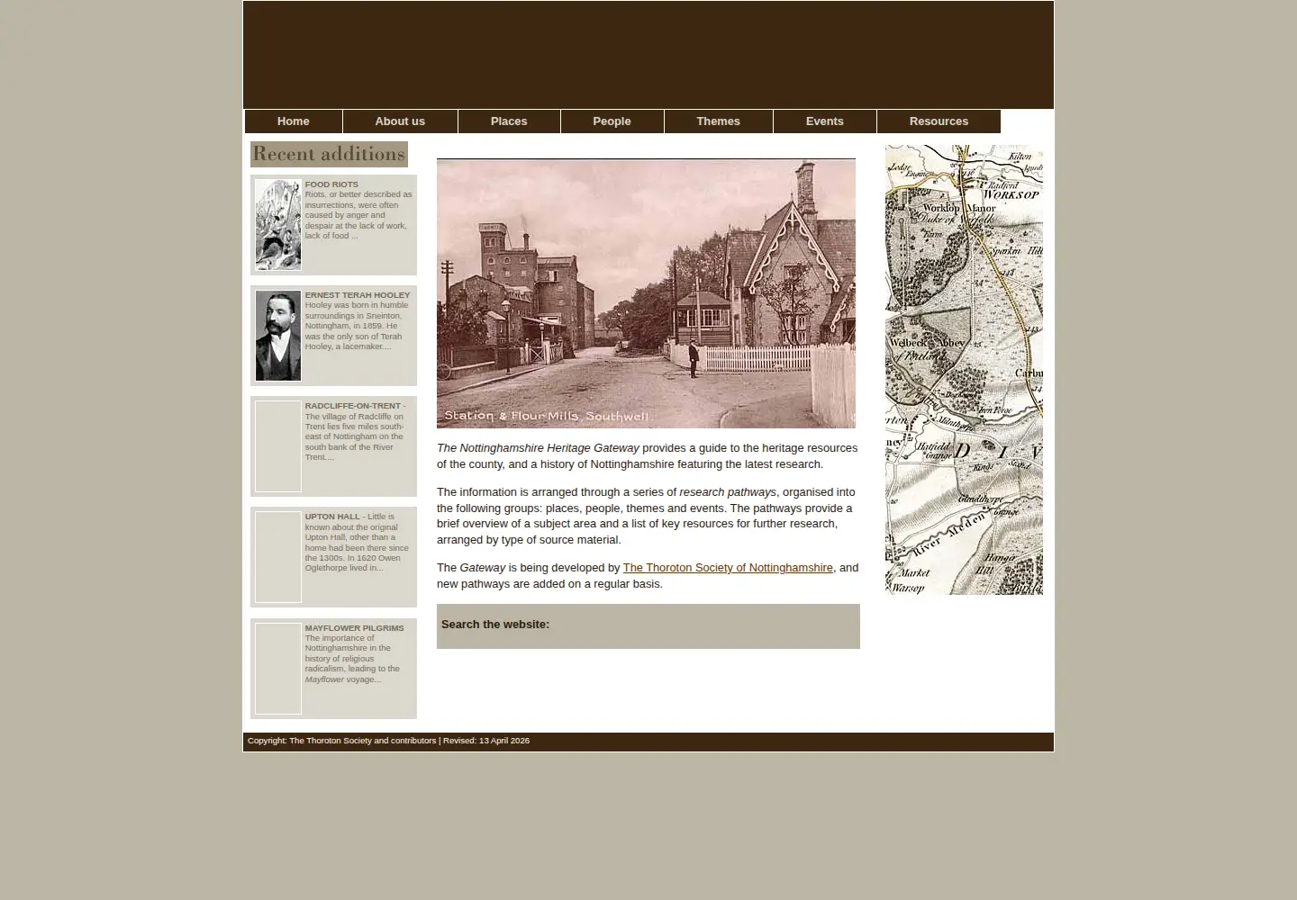 Screenshot of nottsheritagegateway.org.uk