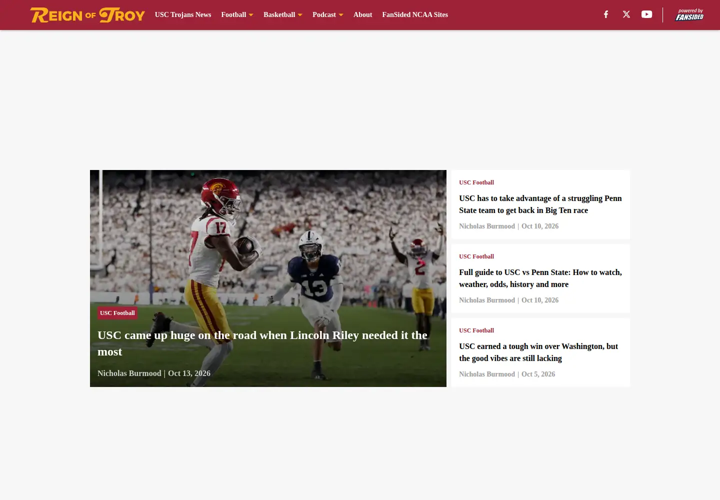 Screenshot of reignoftroy.com