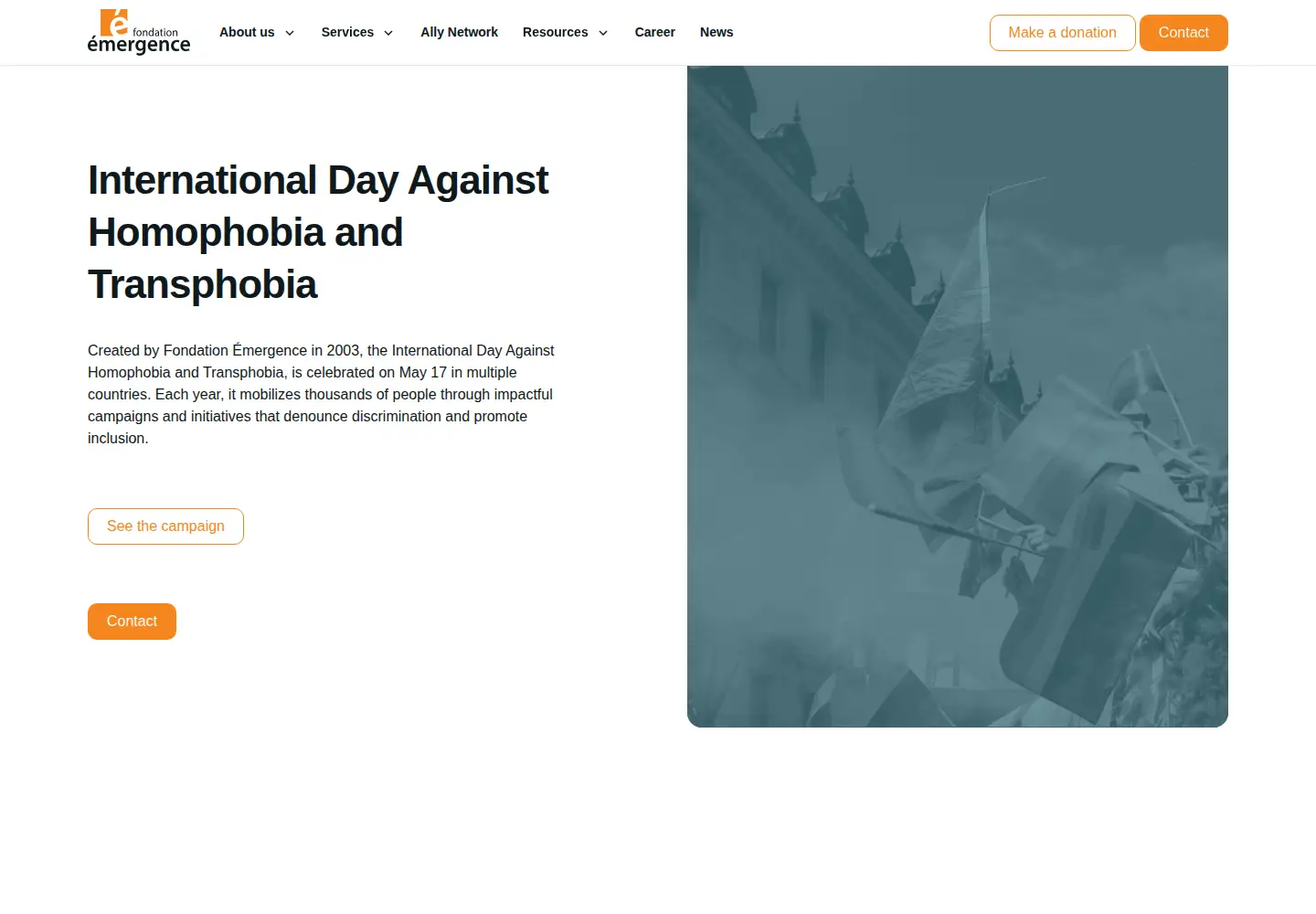 Screenshot of homophobiaday.org