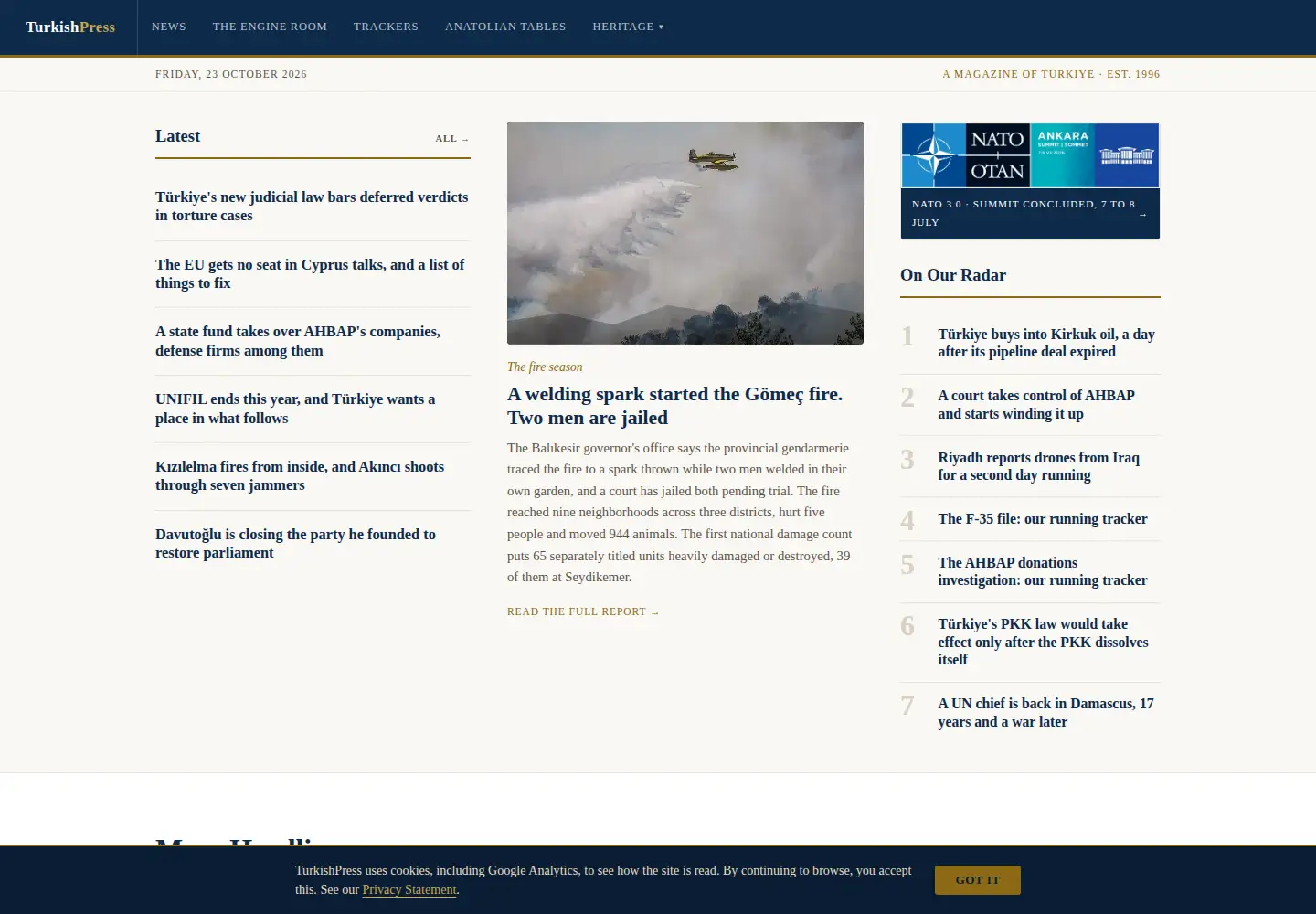 Captured homepage of turkishpress.com in the current scan