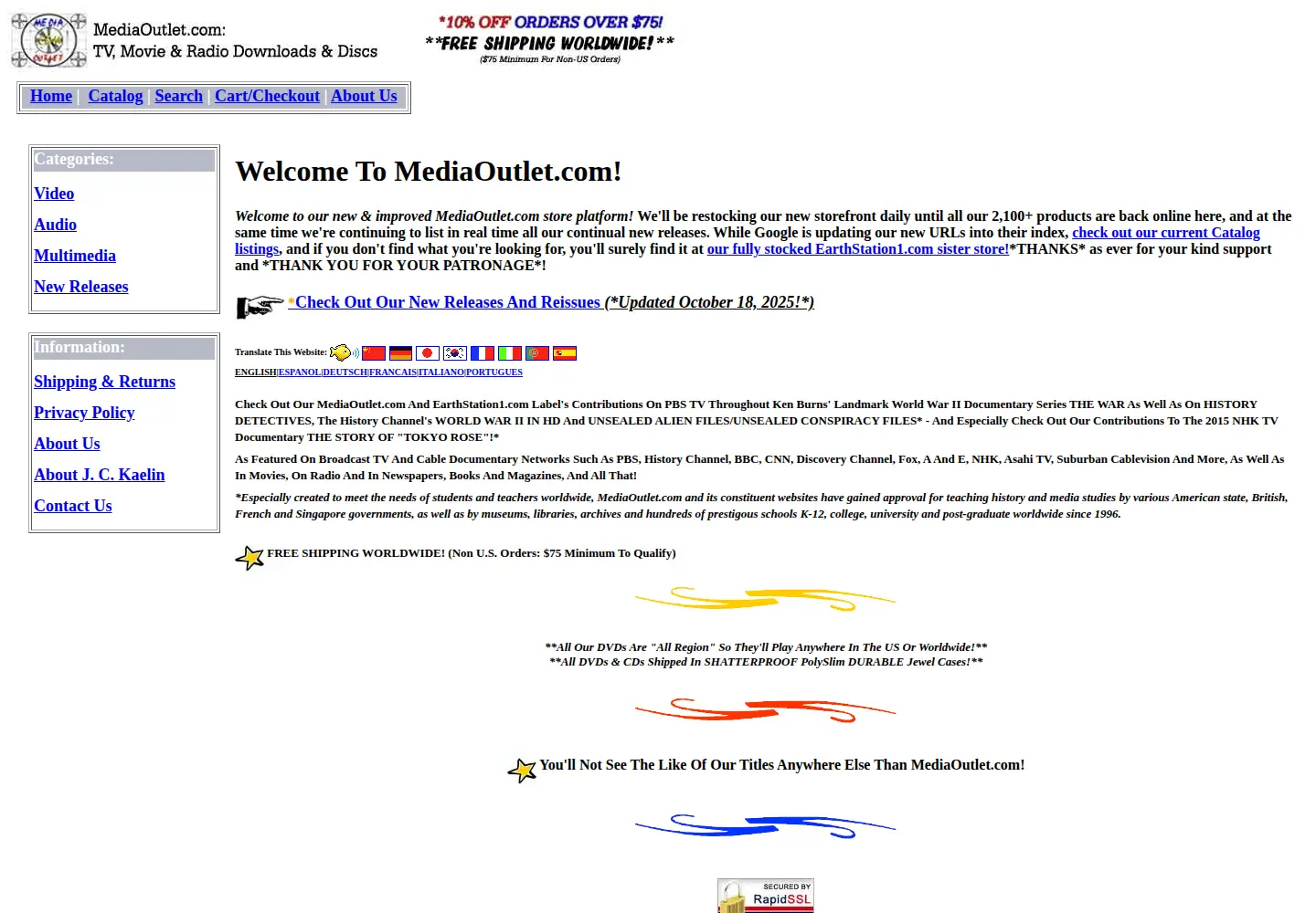Screenshot of mediaoutlet.com