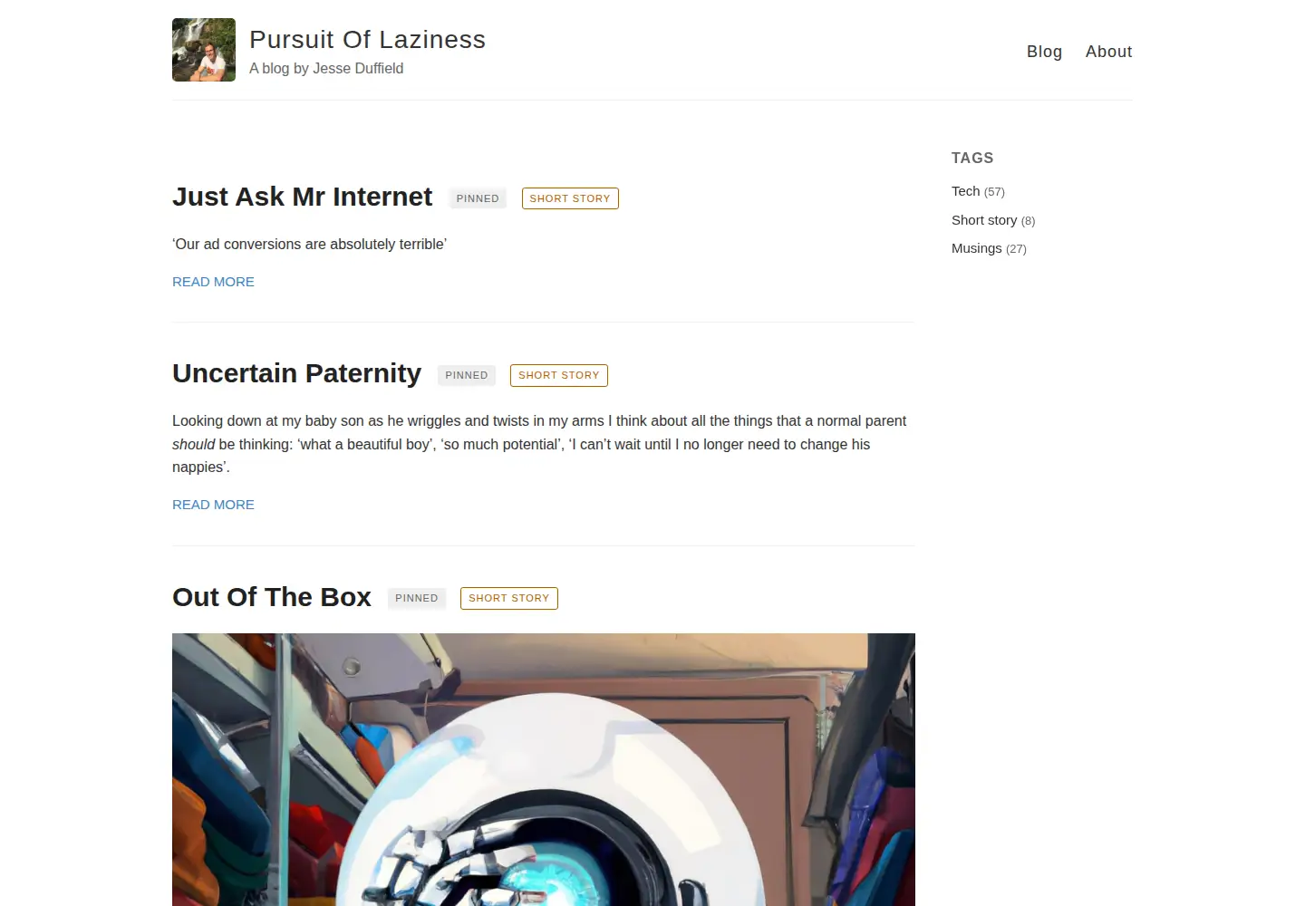 Screenshot of jesseduffield.com