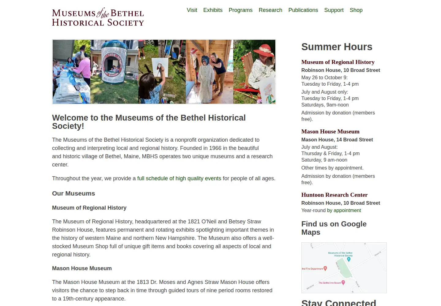 Screenshot of bethelhistorical.org