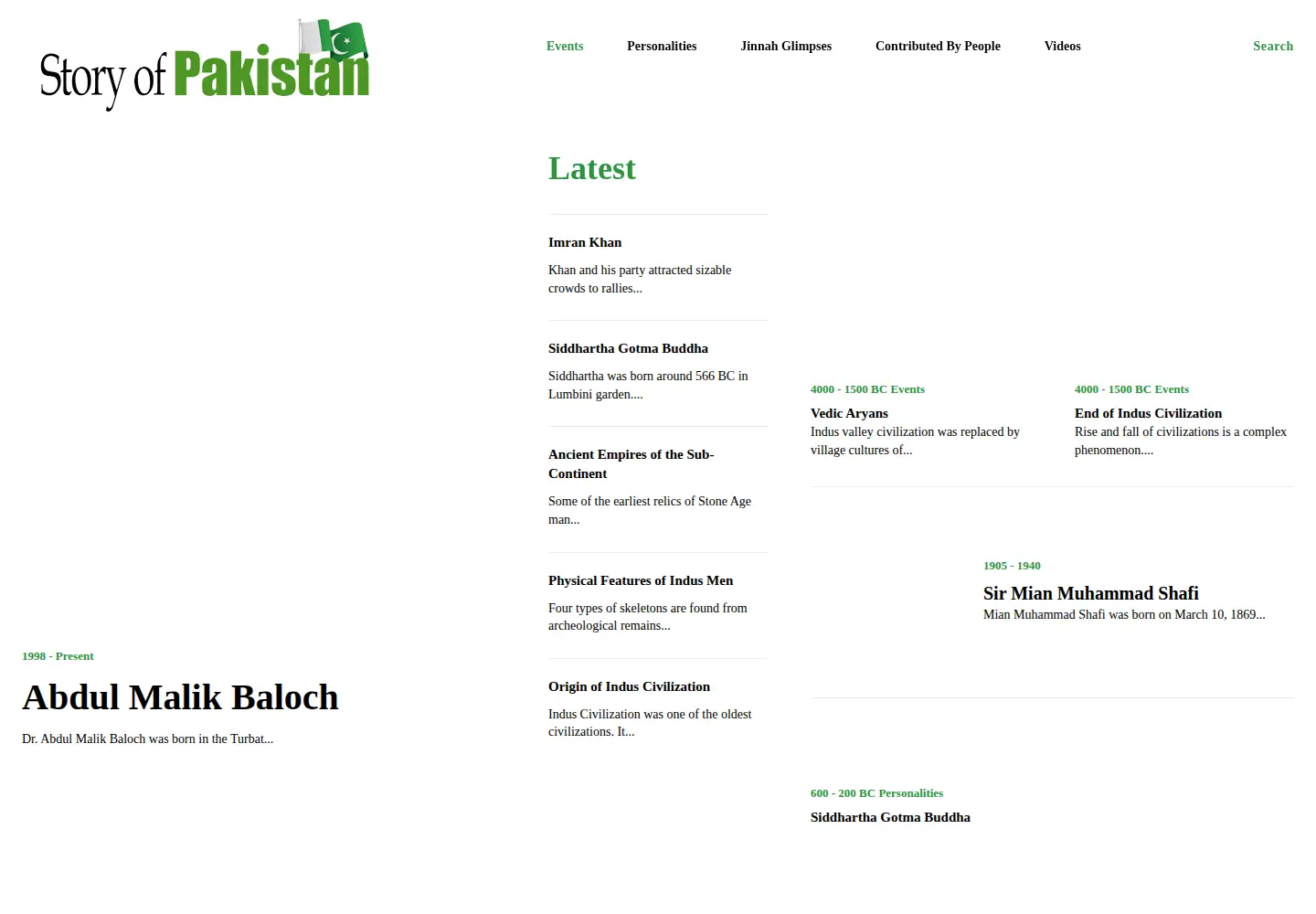 Captured homepage of storyofpakistan.com in the current scan
