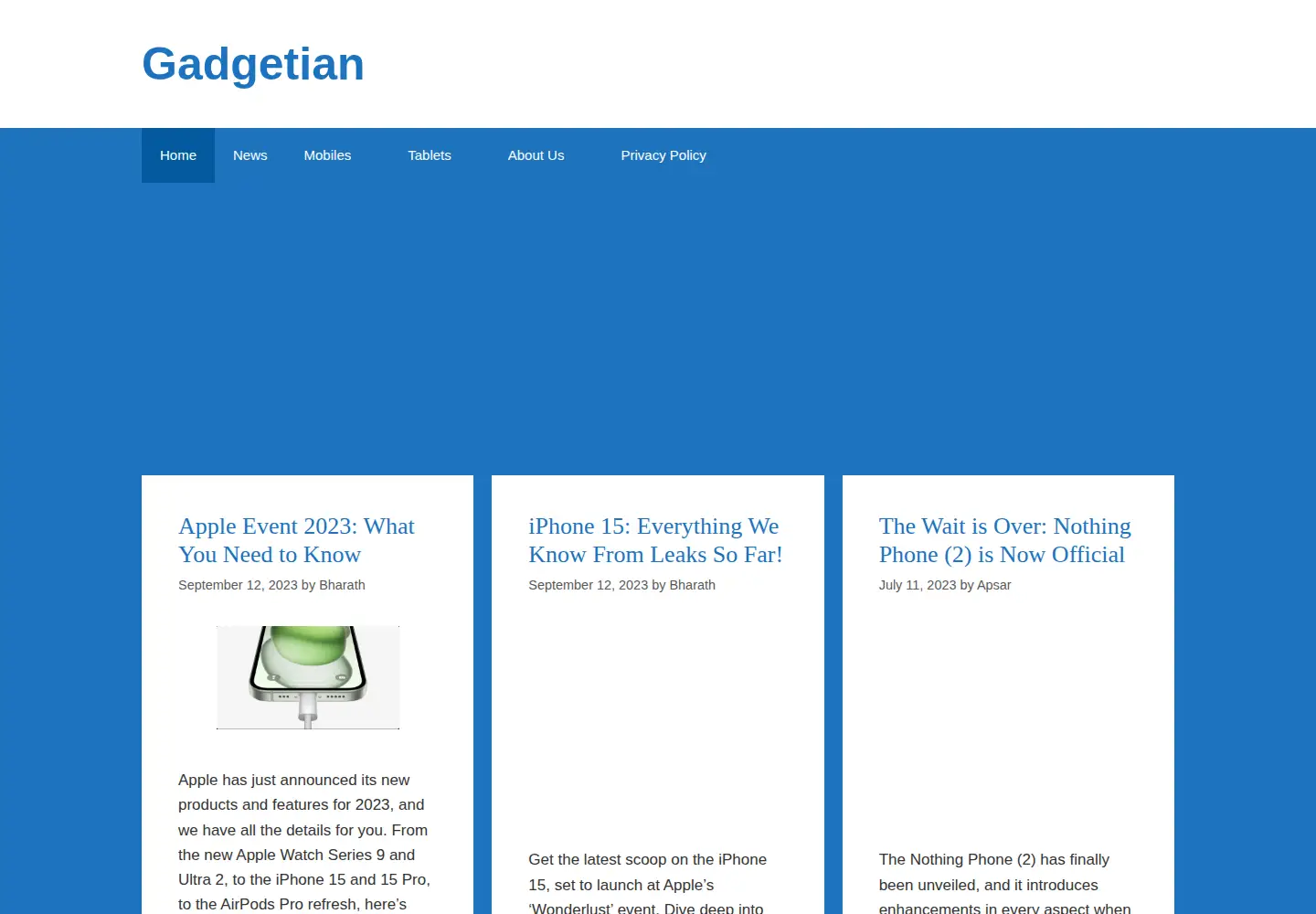 Screenshot of gadgetian.com