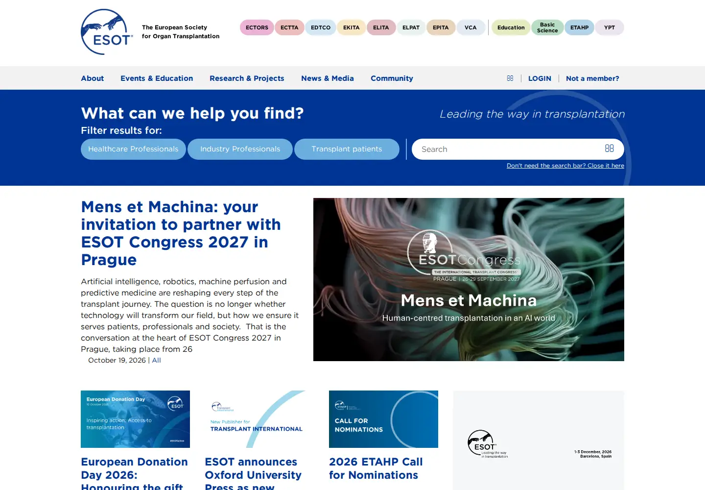 Screenshot of esot.org