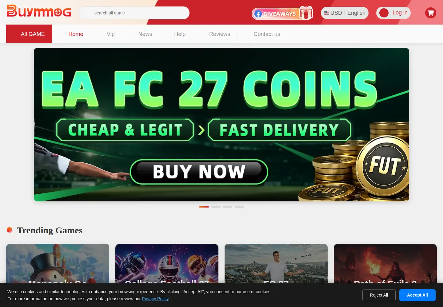 Screenshot of buymmog.com