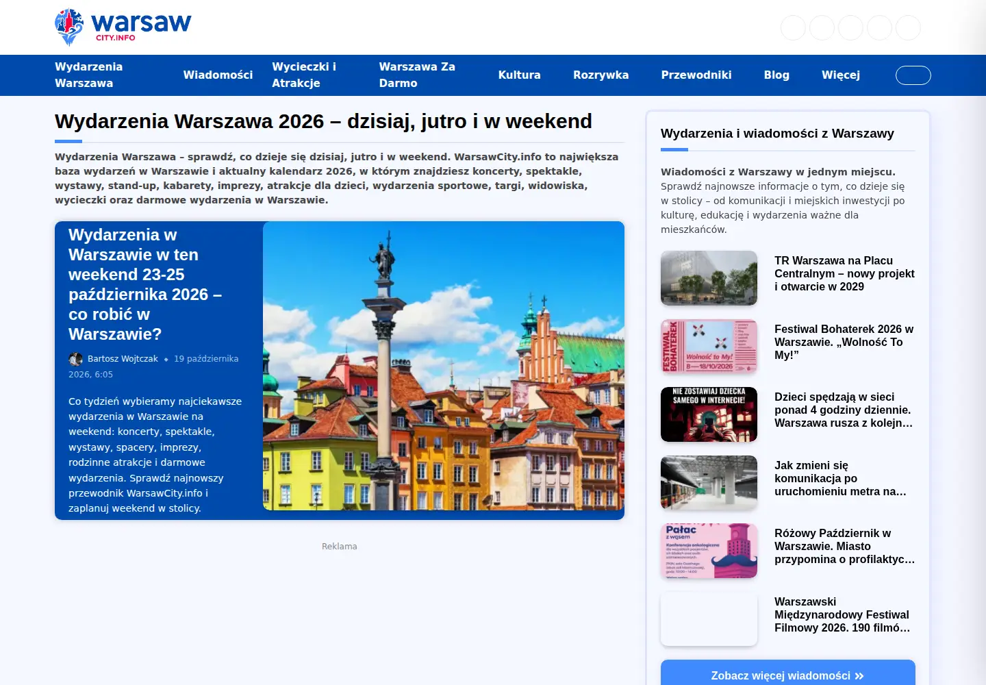 Screenshot of warsawcity.info