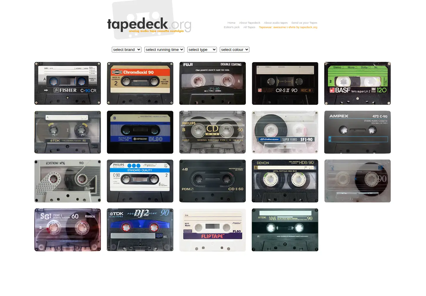 Screenshot of tapedeck.org