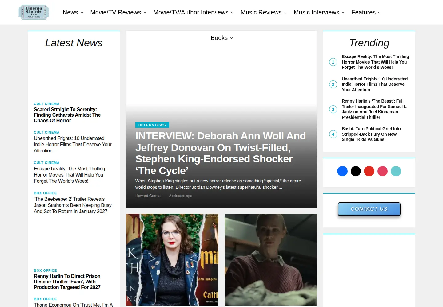 Captured homepage of cinemachords.com in the current scan