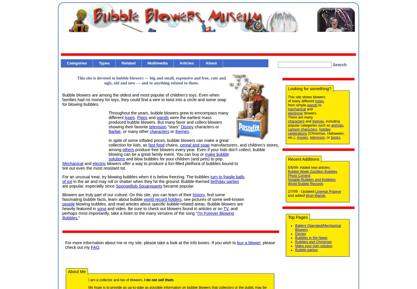 Screenshot of bubbleblowers.com