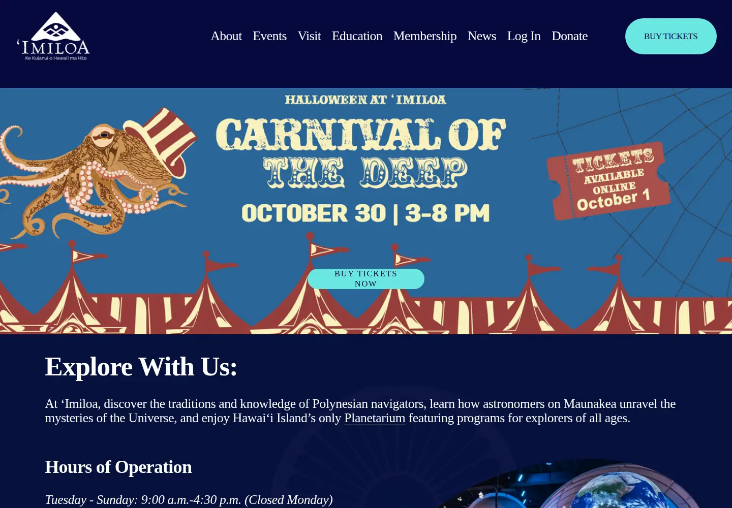 Screenshot of imiloahawaii.org