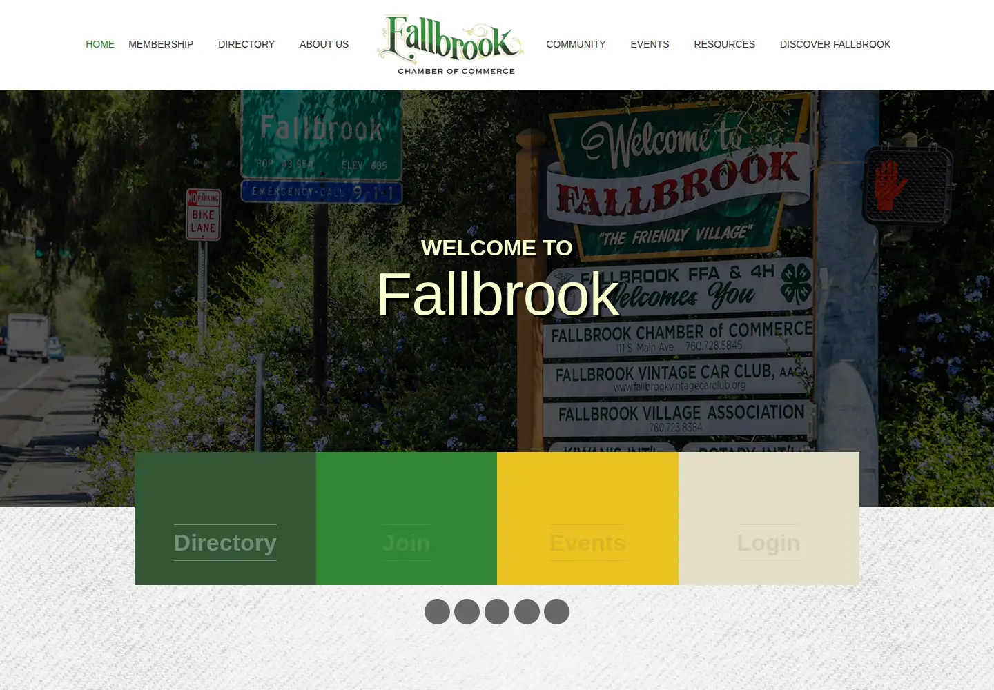 Screenshot of fallbrookchamberofcommerce.org