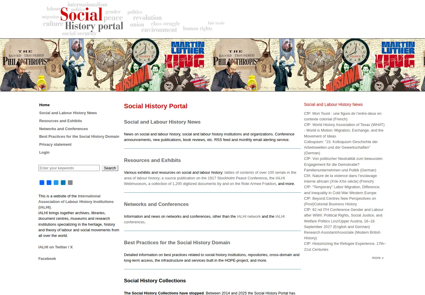 Screenshot of socialhistoryportal.org