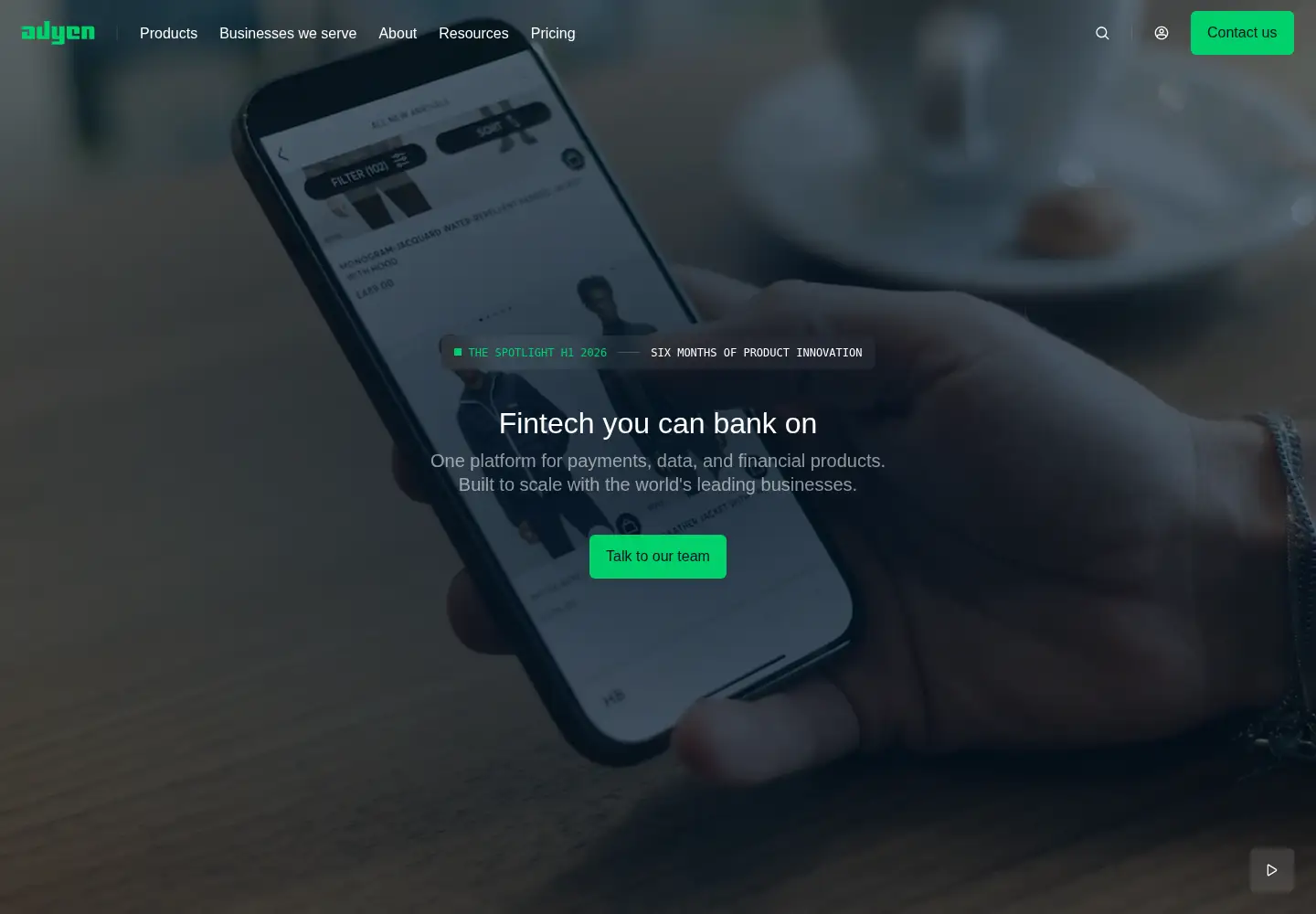 Screenshot of adyen.com