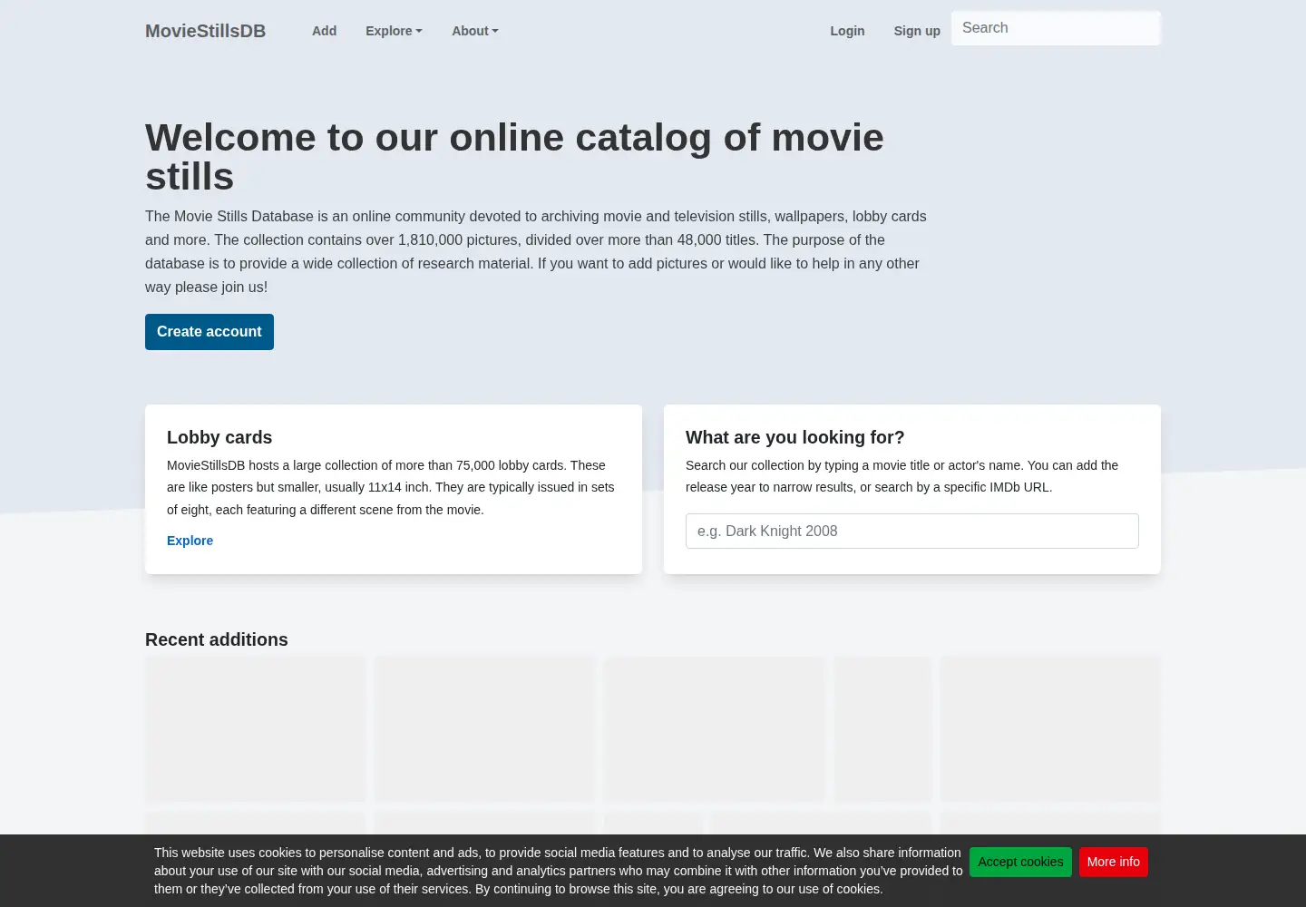 Screenshot of moviestillsdb.com