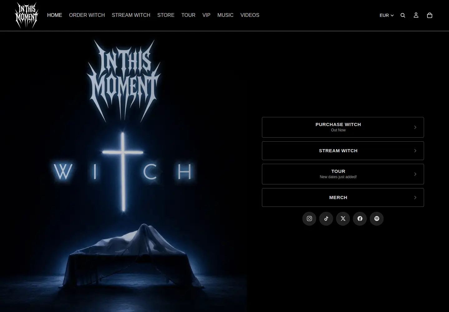 Captured homepage of inthismomentofficial.com in the current scan