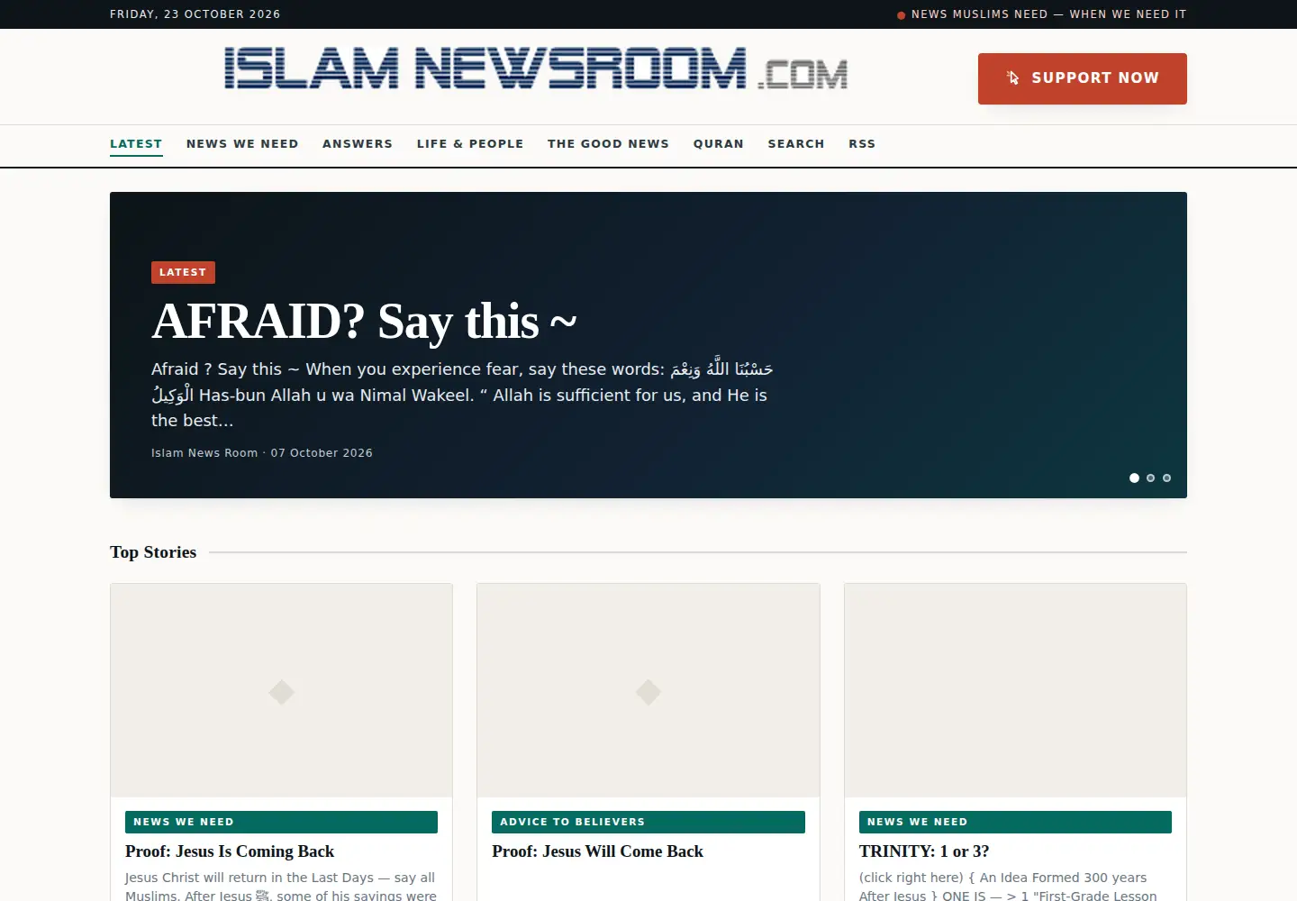 Screenshot of islamnewsroom.com