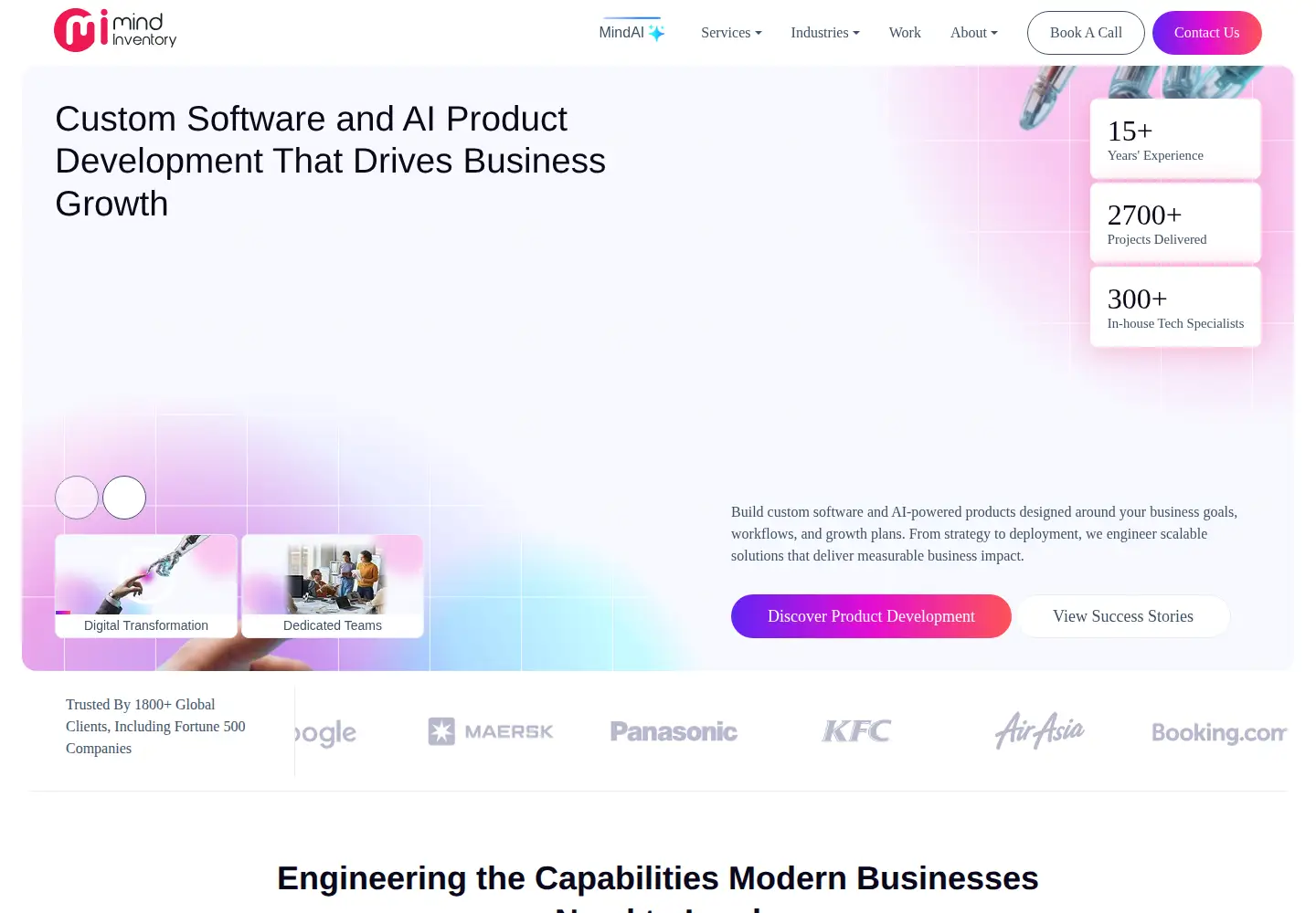 Screenshot of mindinventory.com
