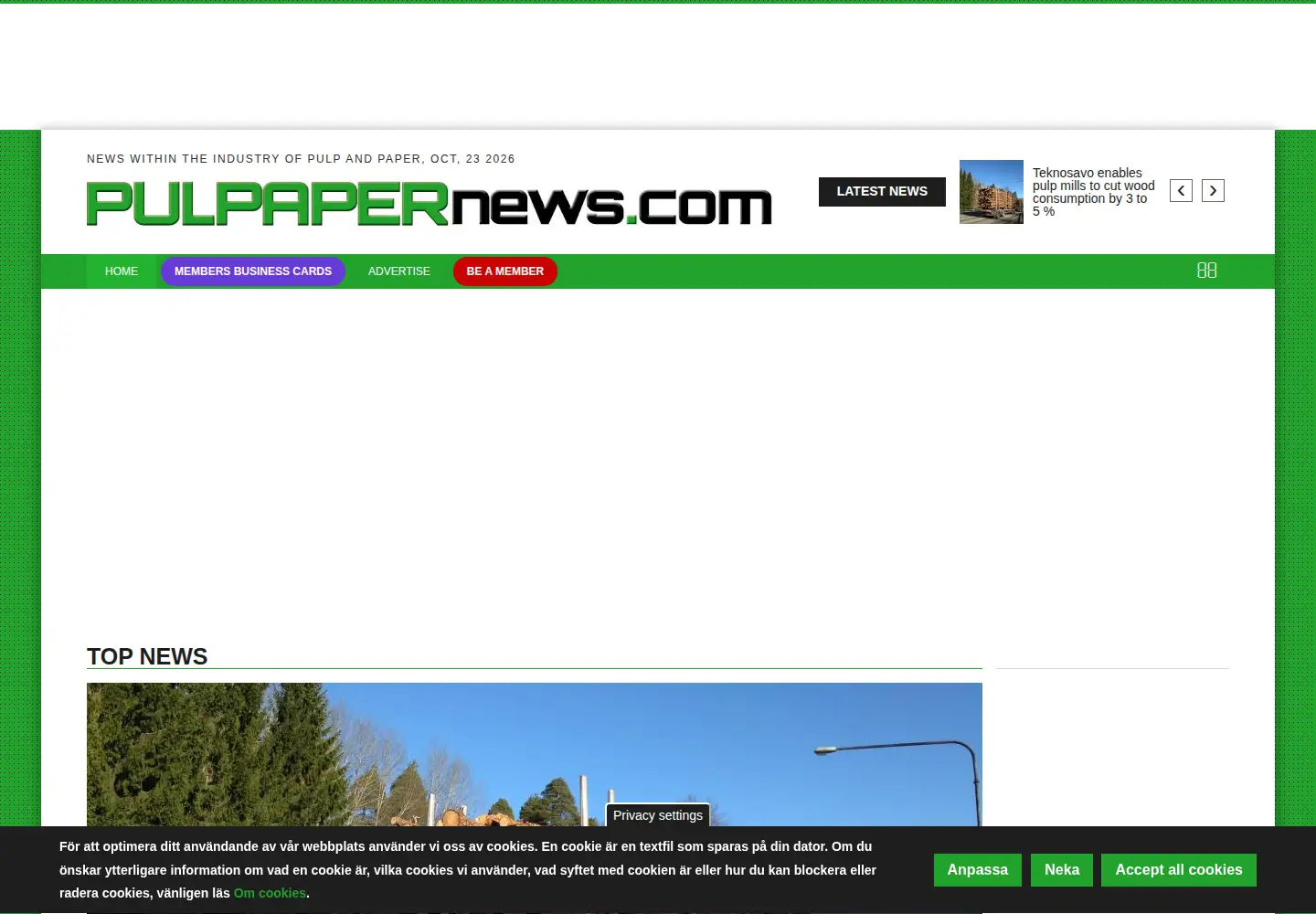 Screenshot of pulpapernews.com