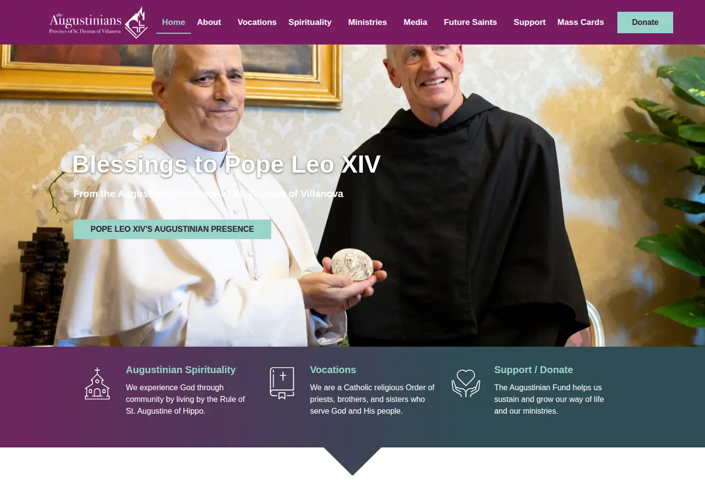 Screenshot of augustinian.org