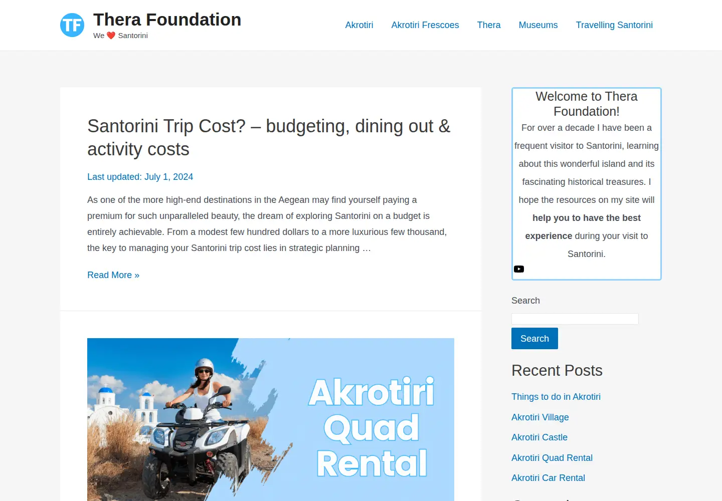 Captured homepage of therafoundation.org in the current scan