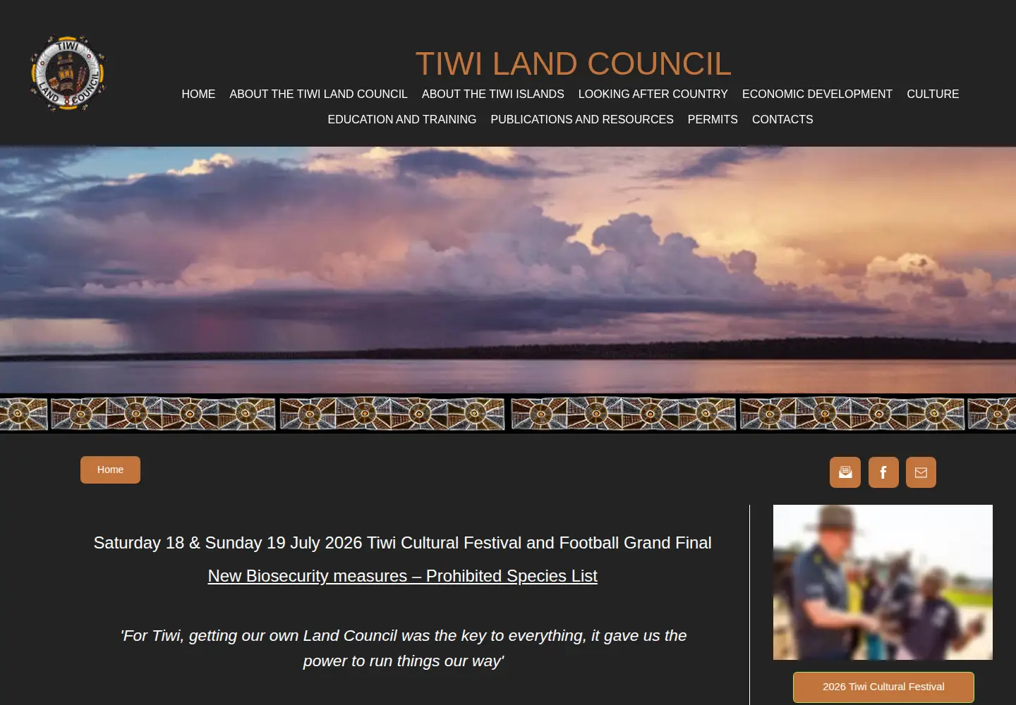 Screenshot of tiwilandcouncil.com