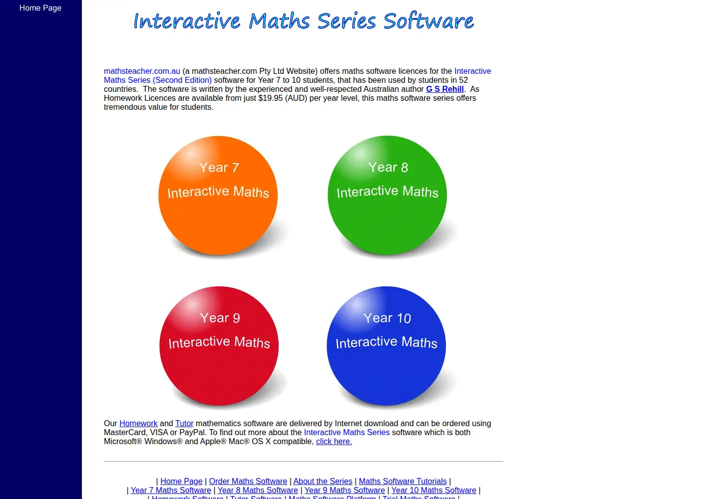 Screenshot of mathsteacher.com.au