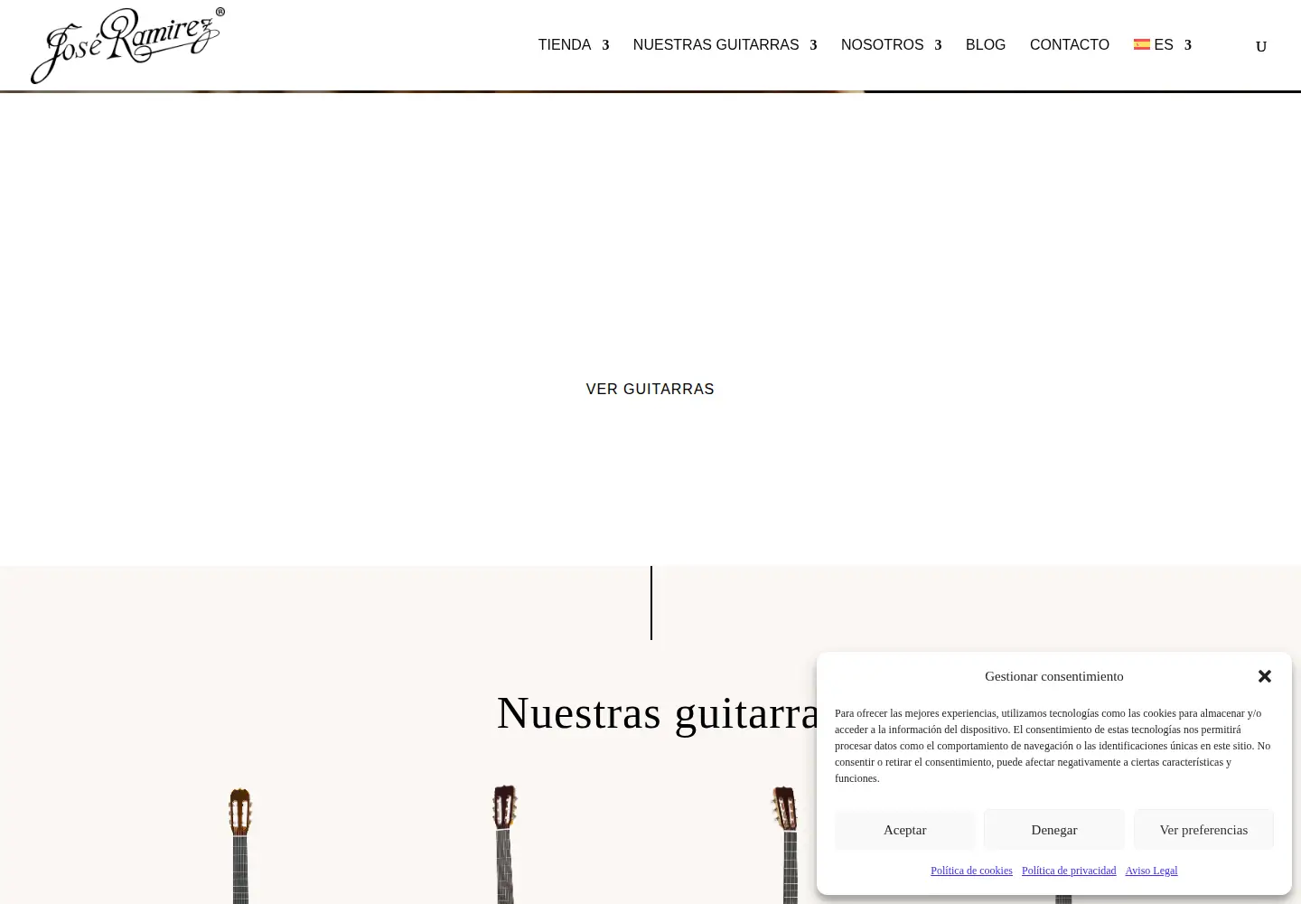 Screenshot of guitarrasramirez.com