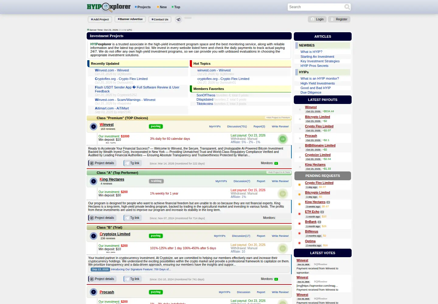 Screenshot of hyipexplorer.com
