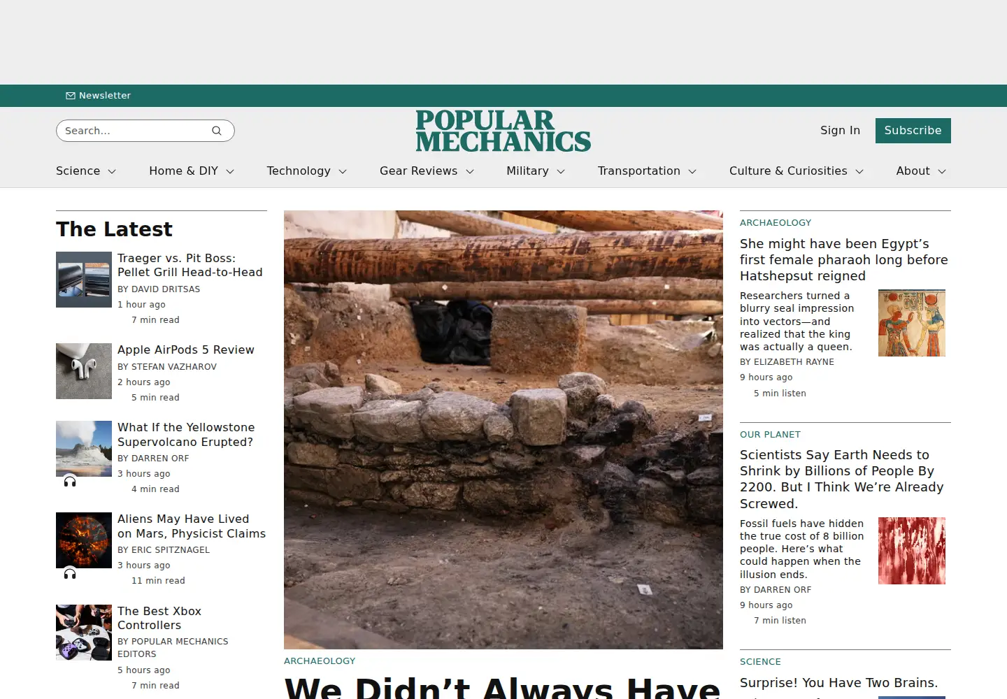Screenshot of popularmechanics.com