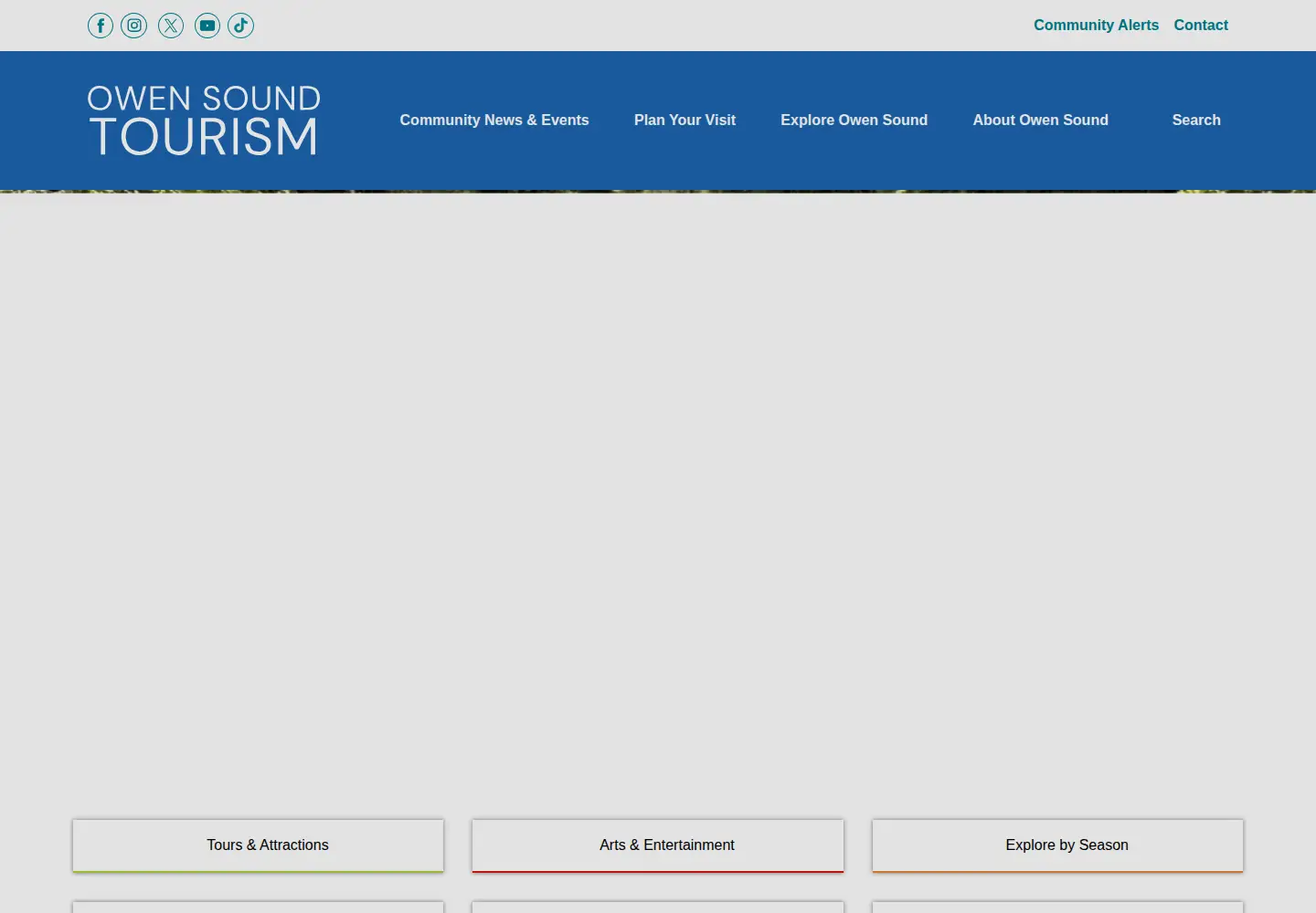Screenshot of owensoundtourism.ca