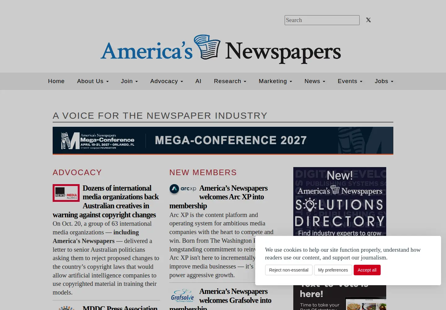 Screenshot of newspapers.org
