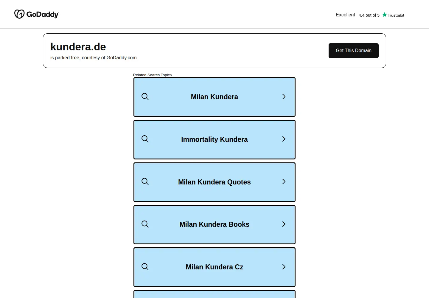 Captured homepage of kundera.de in the current scan