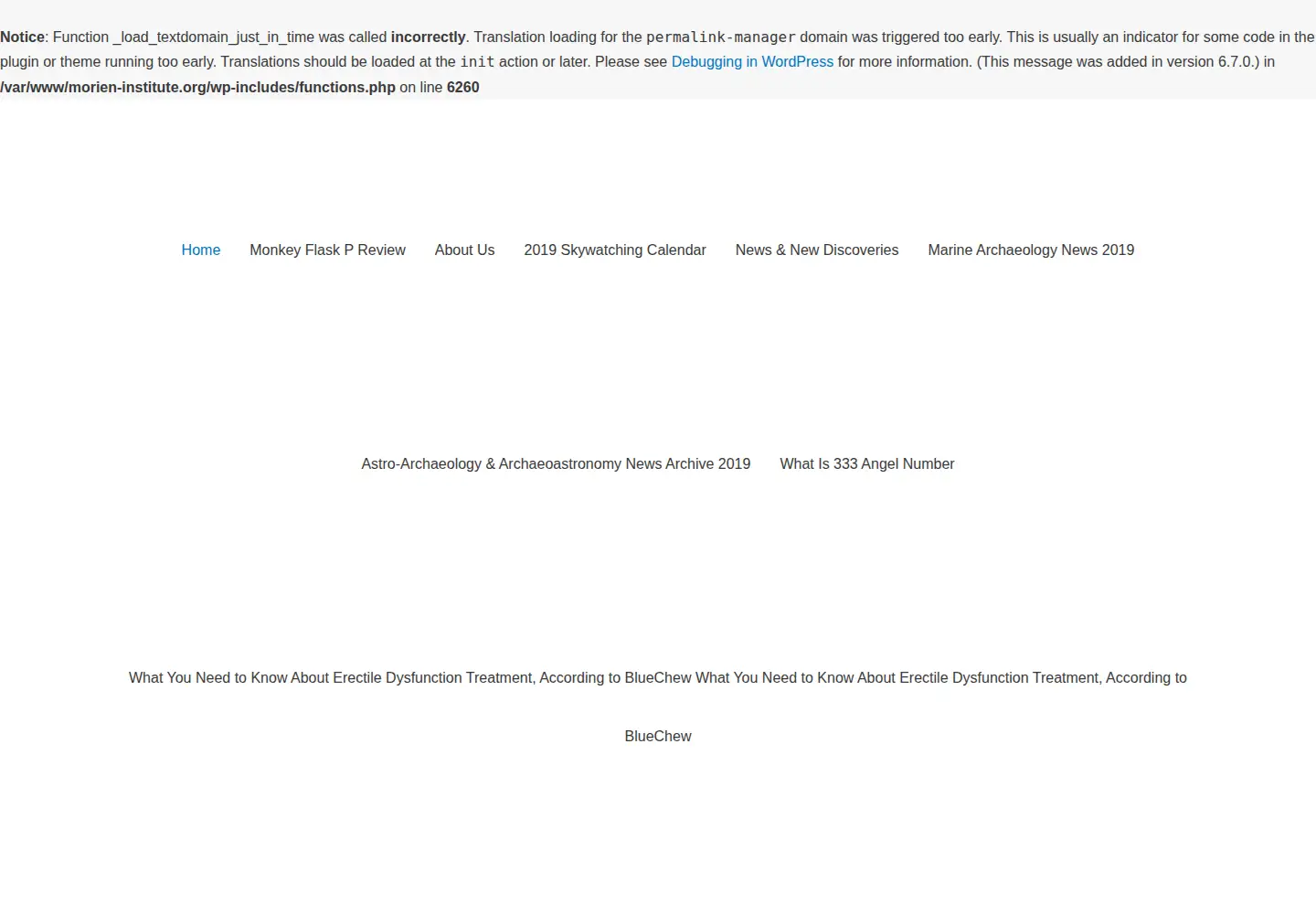 Captured homepage of morien-institute.org in the current scan