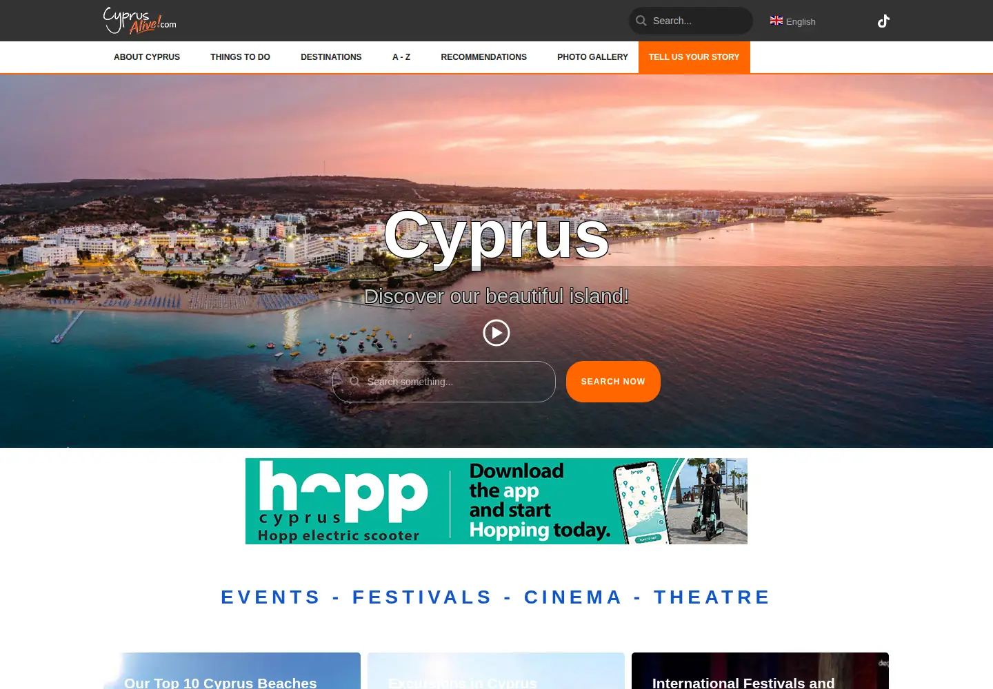 Screenshot of cyprusalive.com