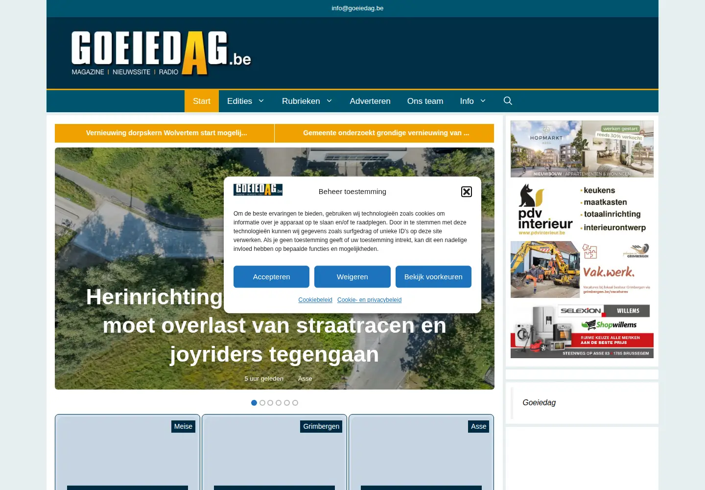 Screenshot of goeiedag.be