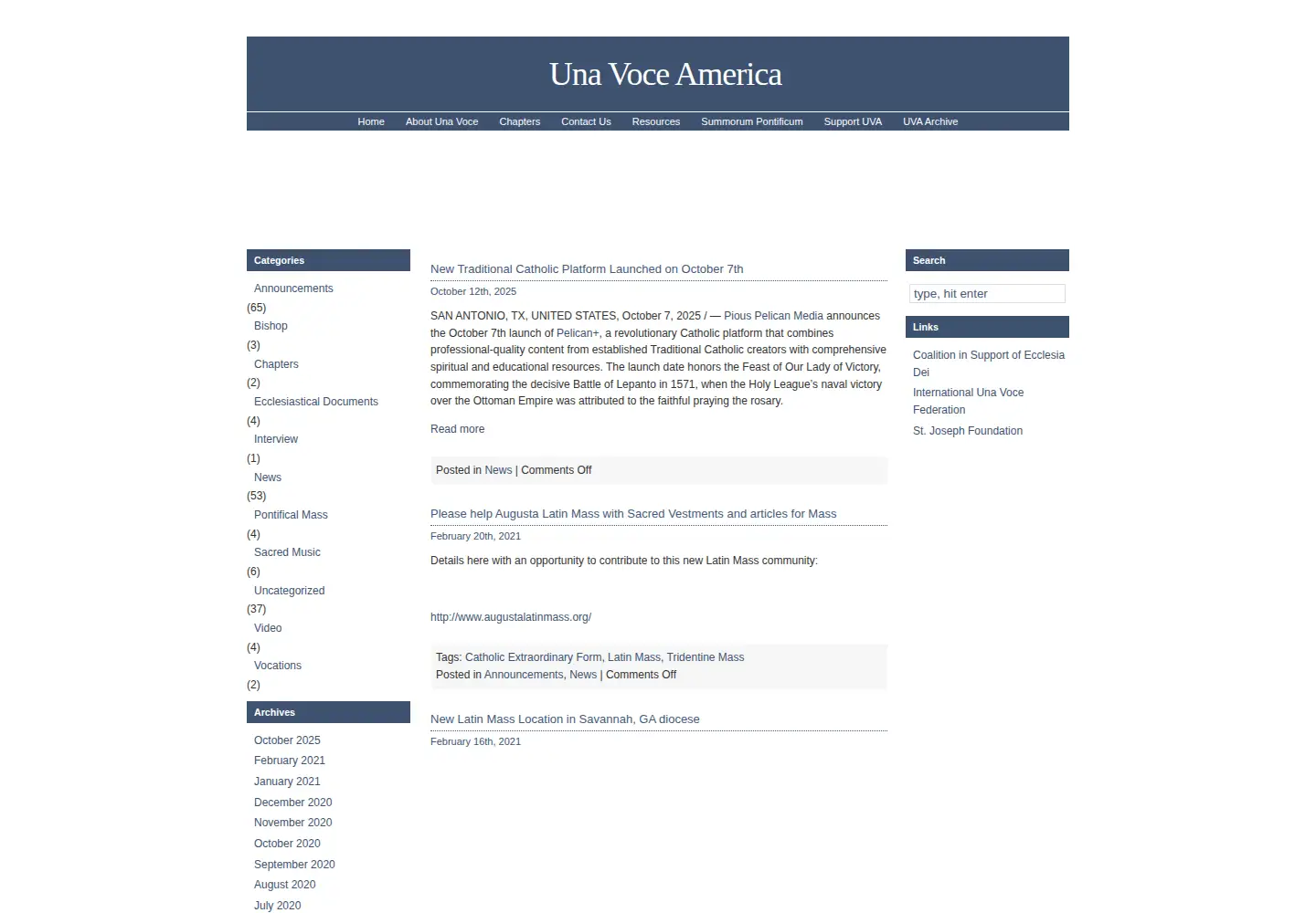 Captured homepage of unavoce.org in the current scan