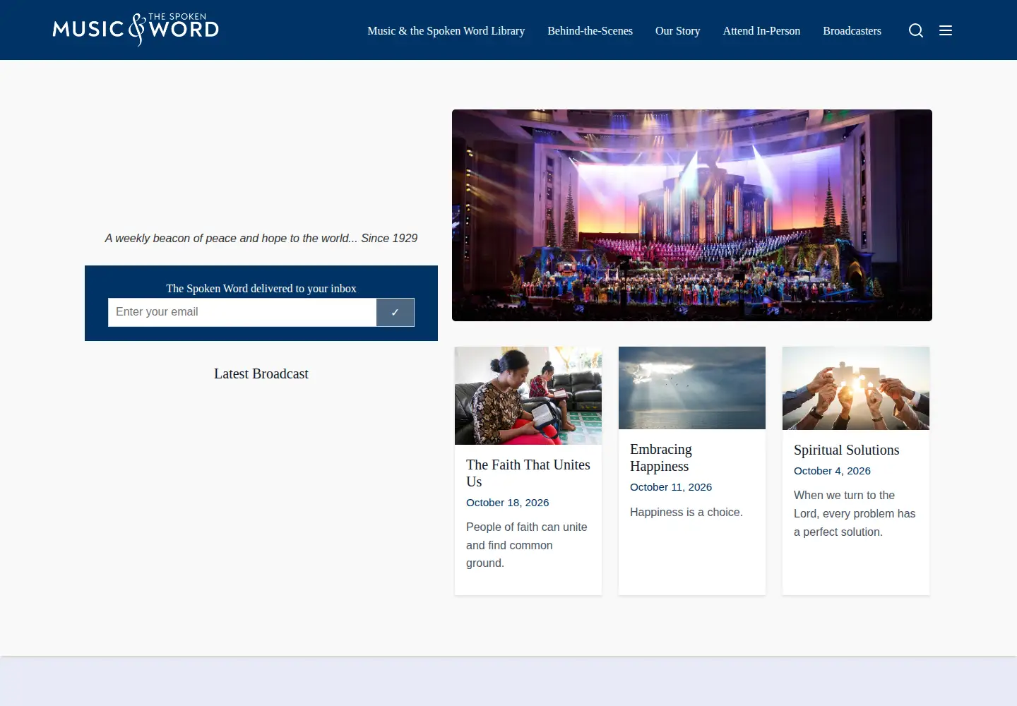 Screenshot of musicandthespokenword.com