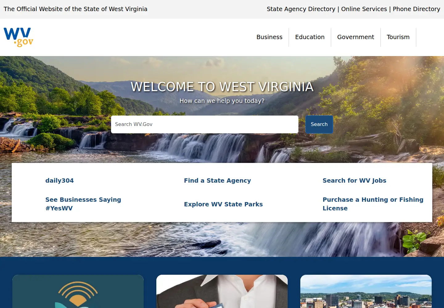 Screenshot of wv.gov