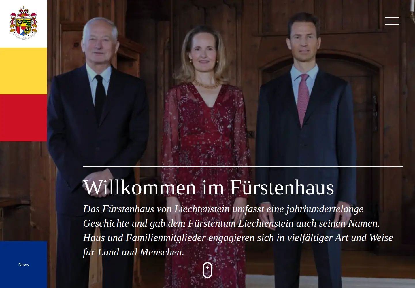 Captured homepage of fuerstenhaus.li in the current scan