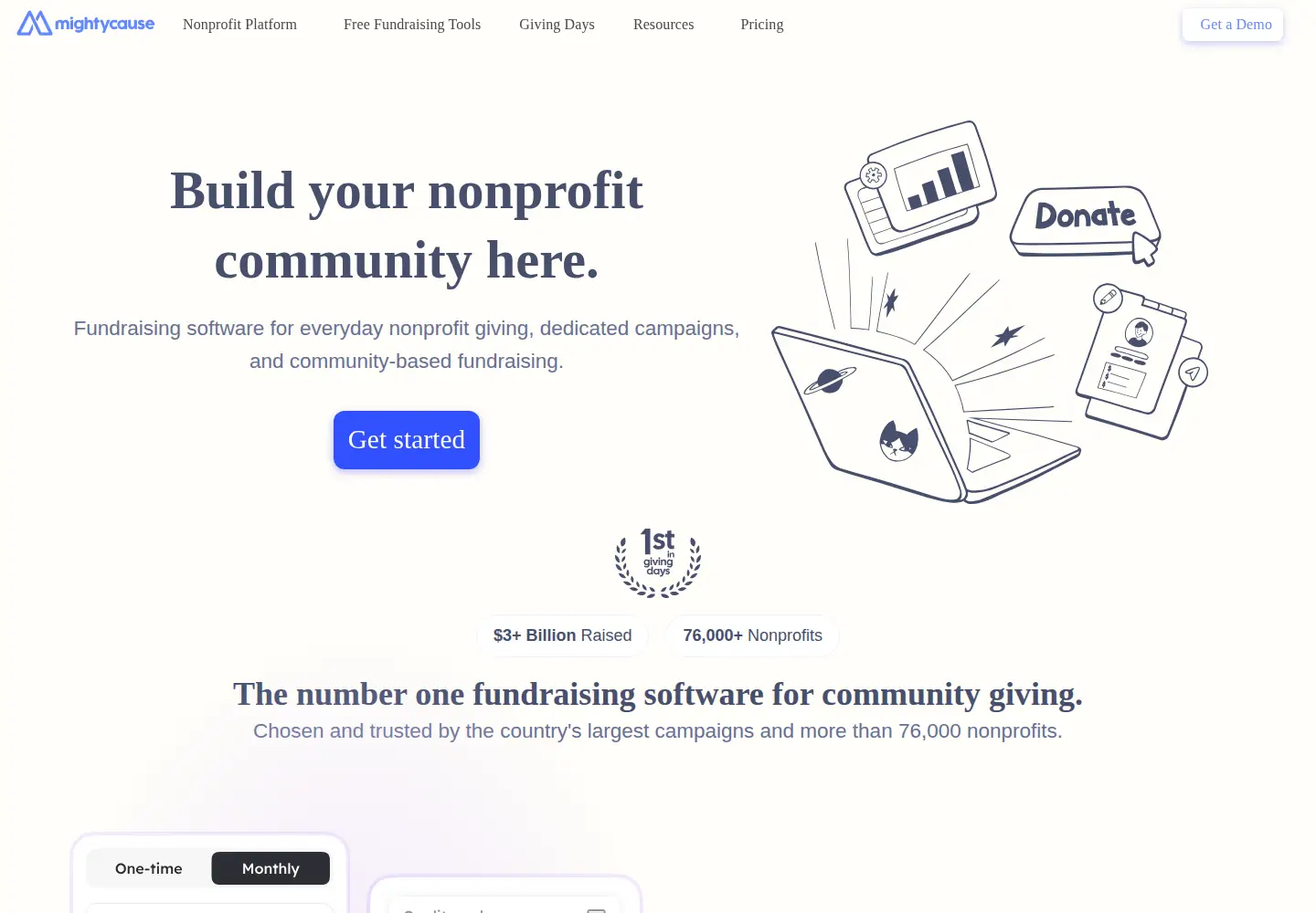 Screenshot of mightycause.com